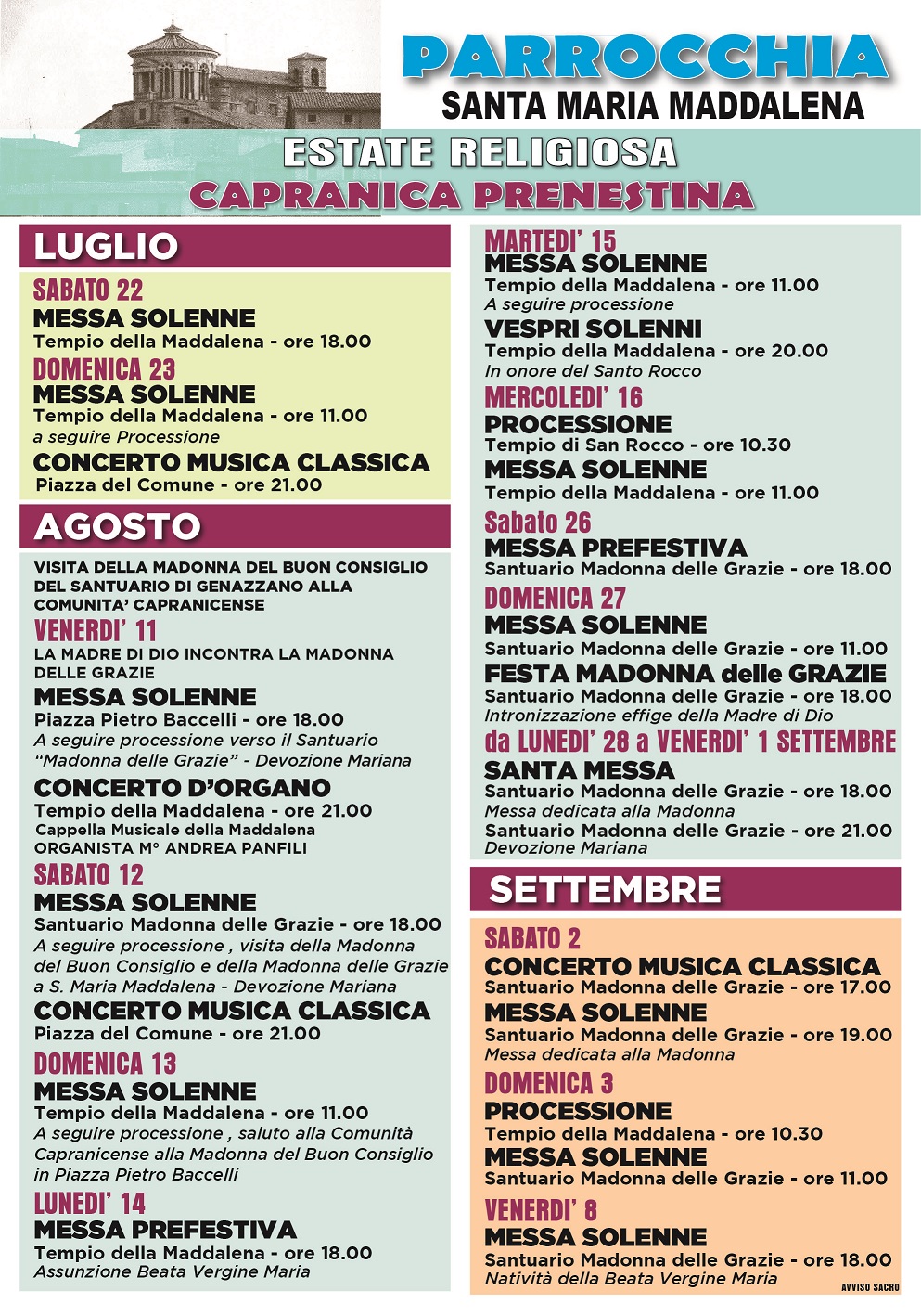 Manifesto Estate religiosa 2017