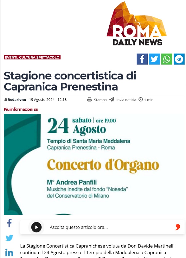 ConcertoOrgano20agosto2024 RomaDailyNews